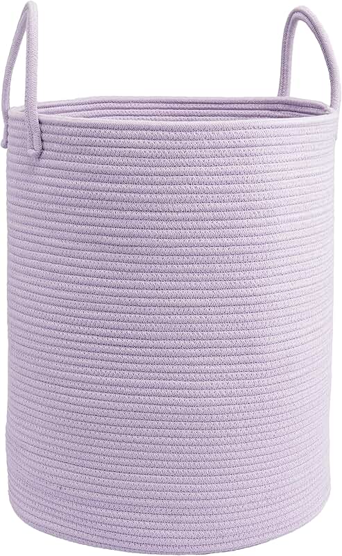 Woven Cotton Rope Laundry Basket, 15x20 inches