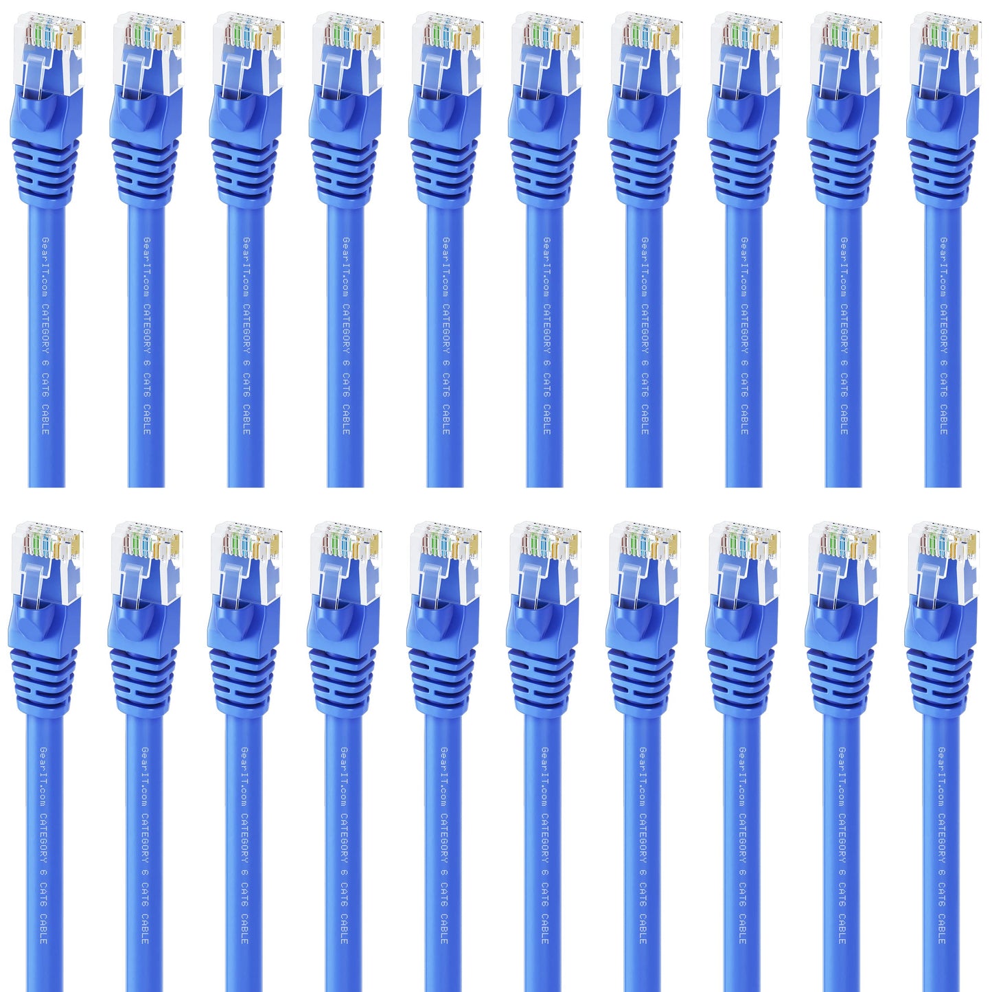 Cat 6 Ethernet Cable 3 ft (20-Pack) - Cat6 Patch Cable, Cat 6 Patch Cable, Cat6 Cable, Cat 6 Cable, Cat6 Ethernet Cable, Network Cable, Internet Cable - Blue 3 Feet