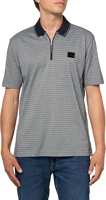 Men's Textured 1/4 Zip Polo