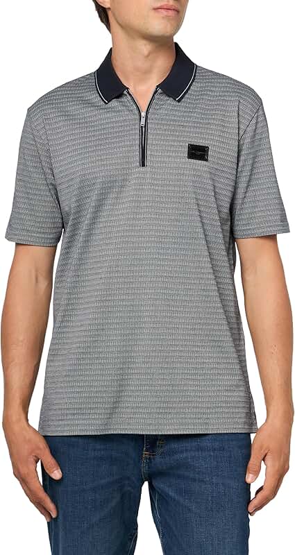Men's Textured 1/4 Zip Polo