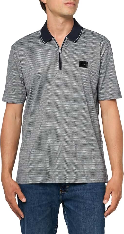 Men's Textured 1/4 Zip Polo