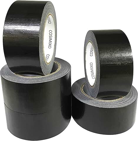 Heavy Duty Black Duct Tape, 2" x 30 Yards, 5 Pack