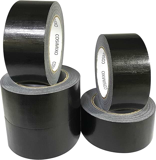 Heavy Duty Black Duct Tape, 2" x 30 Yards, 5 Pack