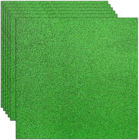 Green Glitter Cardstock Paper, 12x12 inches, 15 sheets