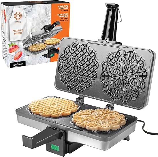 Electric Pizzelle Maker for Homemade Waffles and Cookies