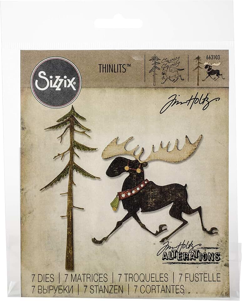 7-Pack Multicolor Moose Thinlits Dies