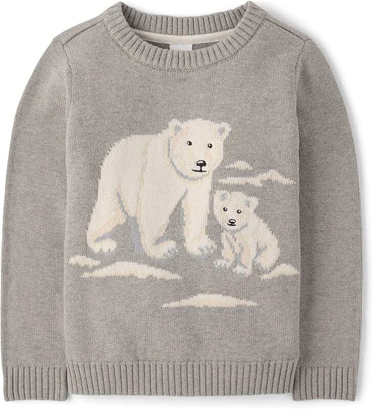 Baby Boys' Long Sleeve Embroidered Sweater