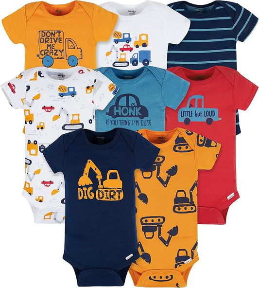 Baby boys short sleeve bodysuits pack