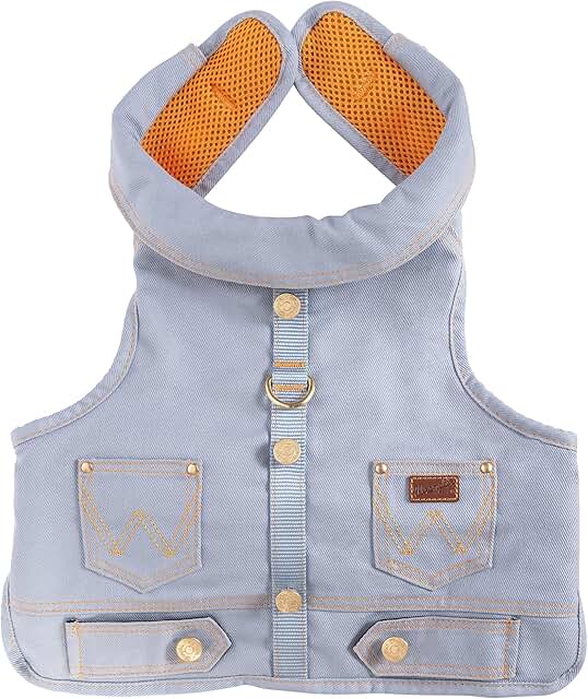 Breathable Denim Dog Vest with Mesh Lining
