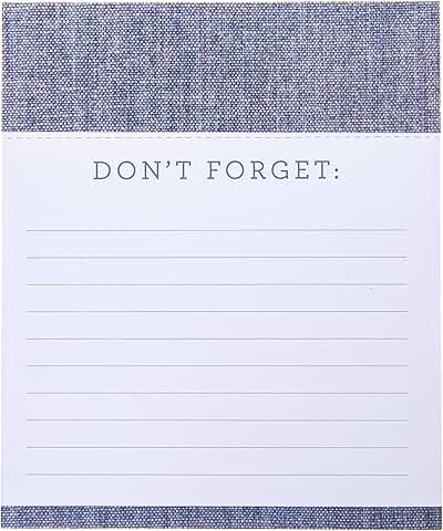 Chambray Notepad with Lined Pages and "Don't Forget" Header