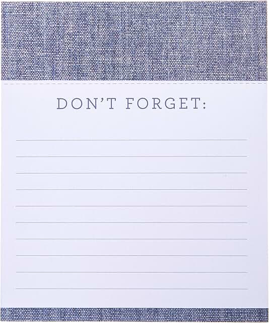 Chambray Notepad with Lined Pages and "Don't Forget" Header