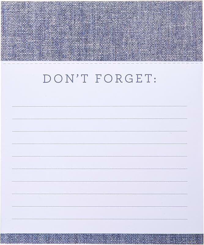 Chambray Notepad with Lined Pages and "Don't Forget" Header