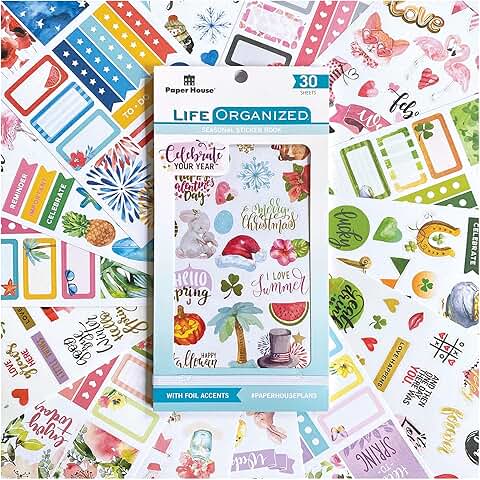Seasons Collection 30-Sheet 1200-Piece Planner Sticker Folio