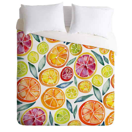 Citrus Slices Pattern Cat Coquillette Comforter Set with Pillowcase(s), Twin/XL