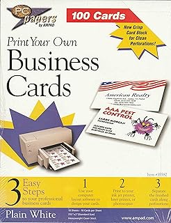 Set of 100 plain white acid-free business cards