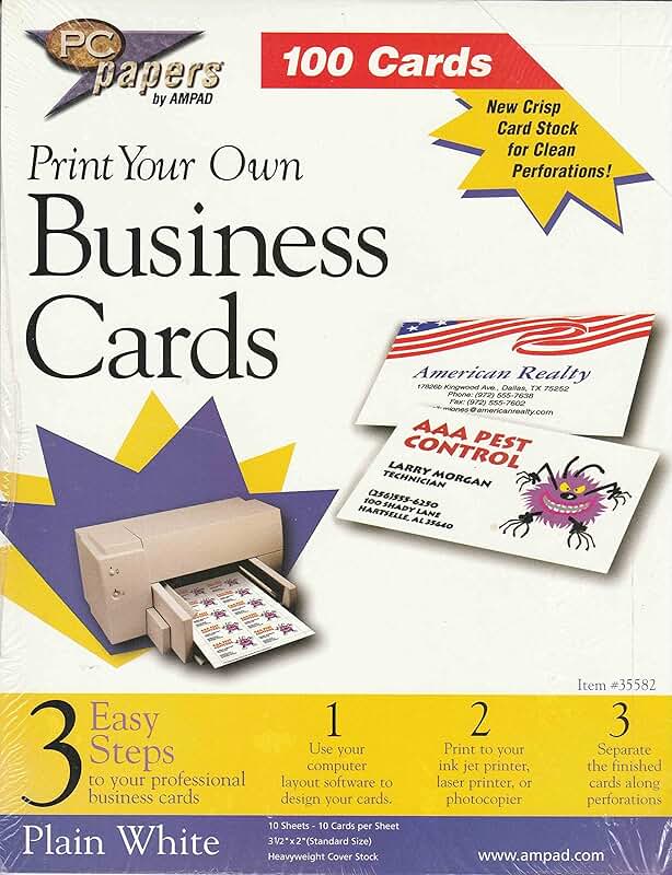Set of 100 plain white acid-free business cards