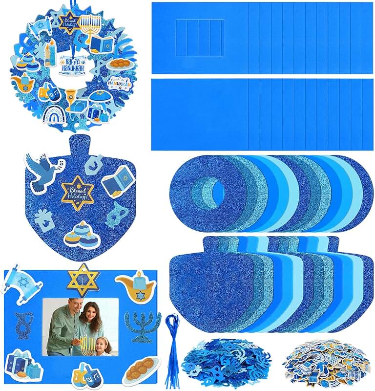 448-Piece Hanukkah Foam Sticker Set for Crafts and Decorations