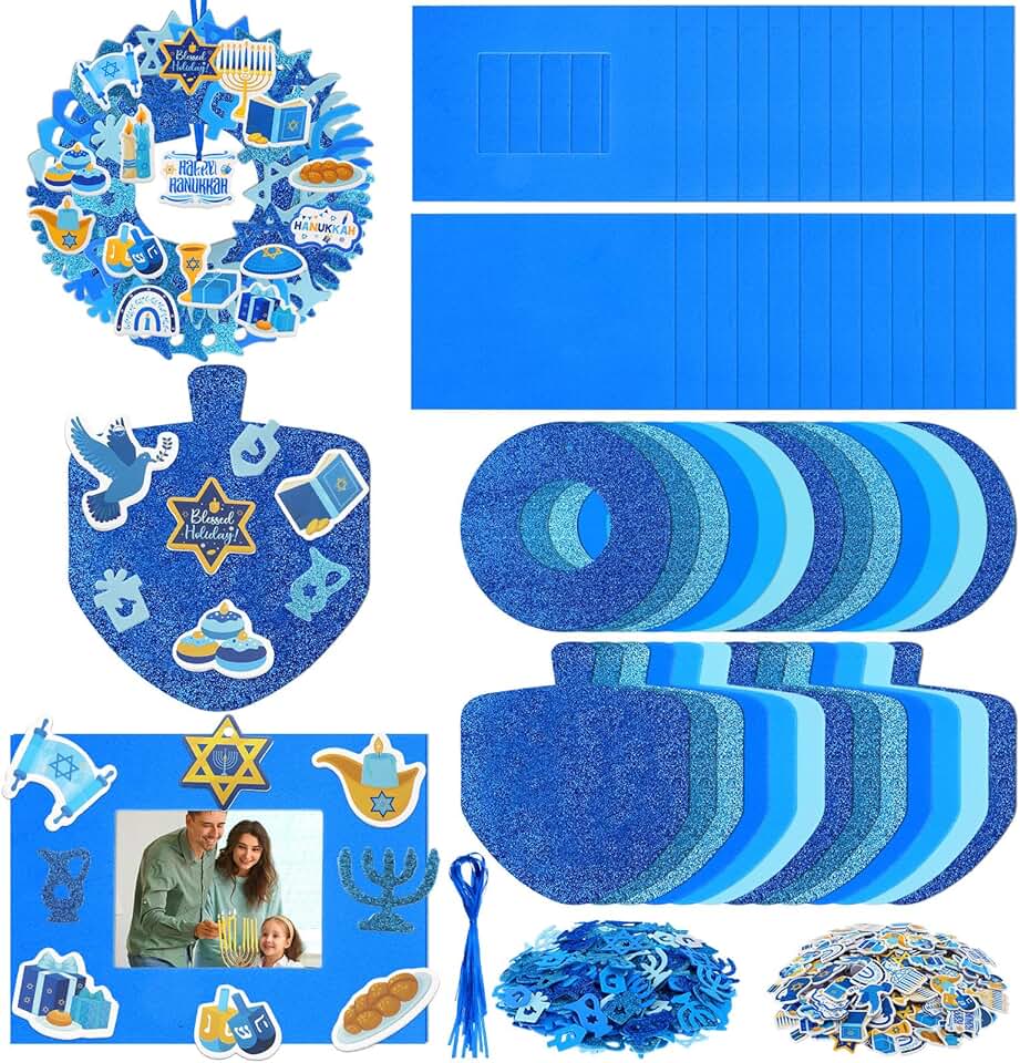 448-Piece Hanukkah Foam Sticker Set for Crafts and Decorations