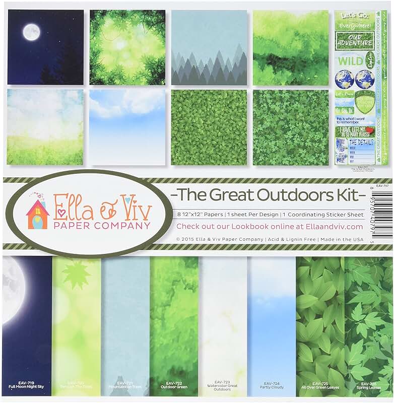 The Great Outdoors Scrapbook Collection Kit, 12x12 inches