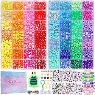 Pony Beads Kit with 56 Colors and Alphabet Letters