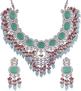 Gold-Plated Pink Kundan Beaded Jewelry Set