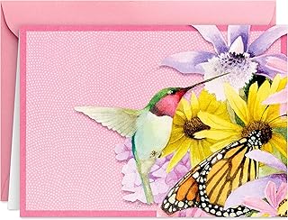 20 floral notecards with envelopes featuring butterflies and hummingbirds