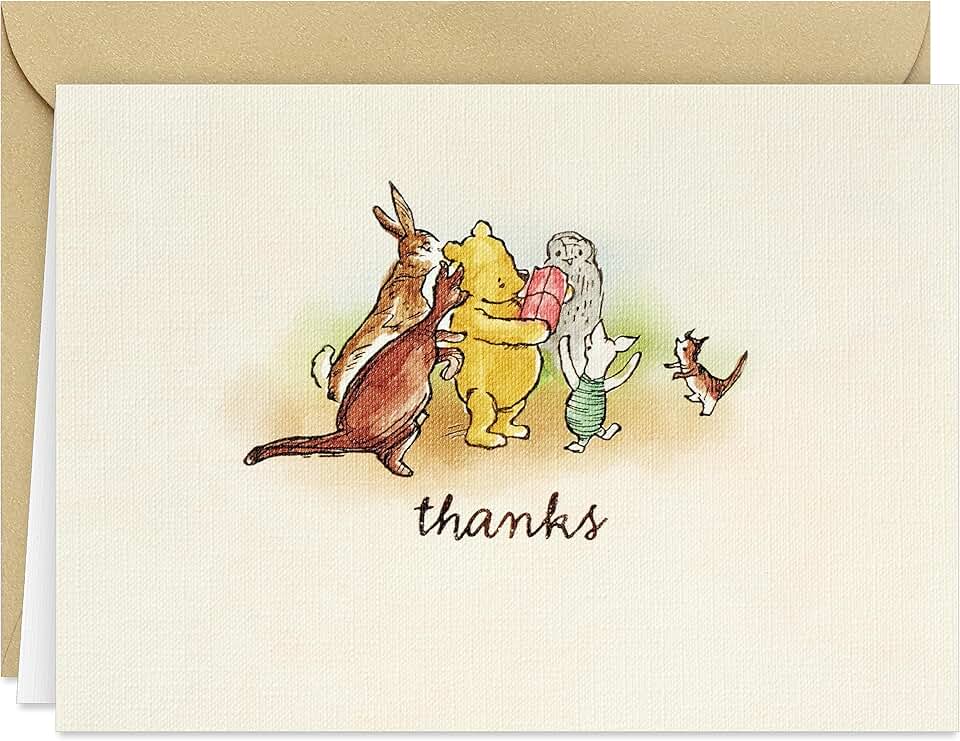 20 Winnie the Pooh thank you notes with envelopes