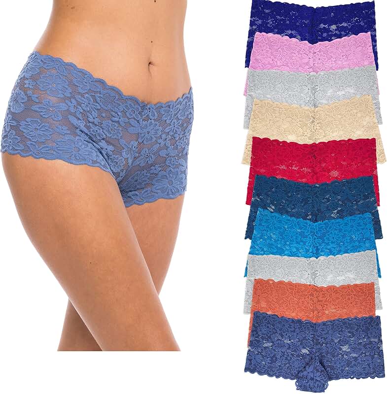 Women's 10 Pack Lace Boyshort Panties