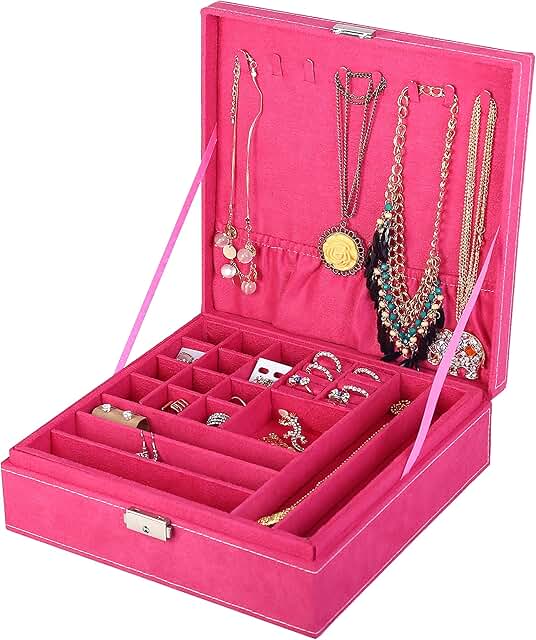 Two-Layer Jewelry Organizer with Lock