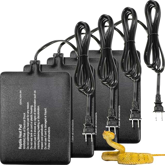 4-Pack 6x8 Inch Reptile Heating Pads for Tanks