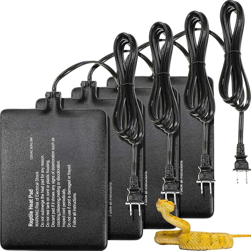 4-Pack 6x8 Inch Reptile Heating Pads for Tanks
