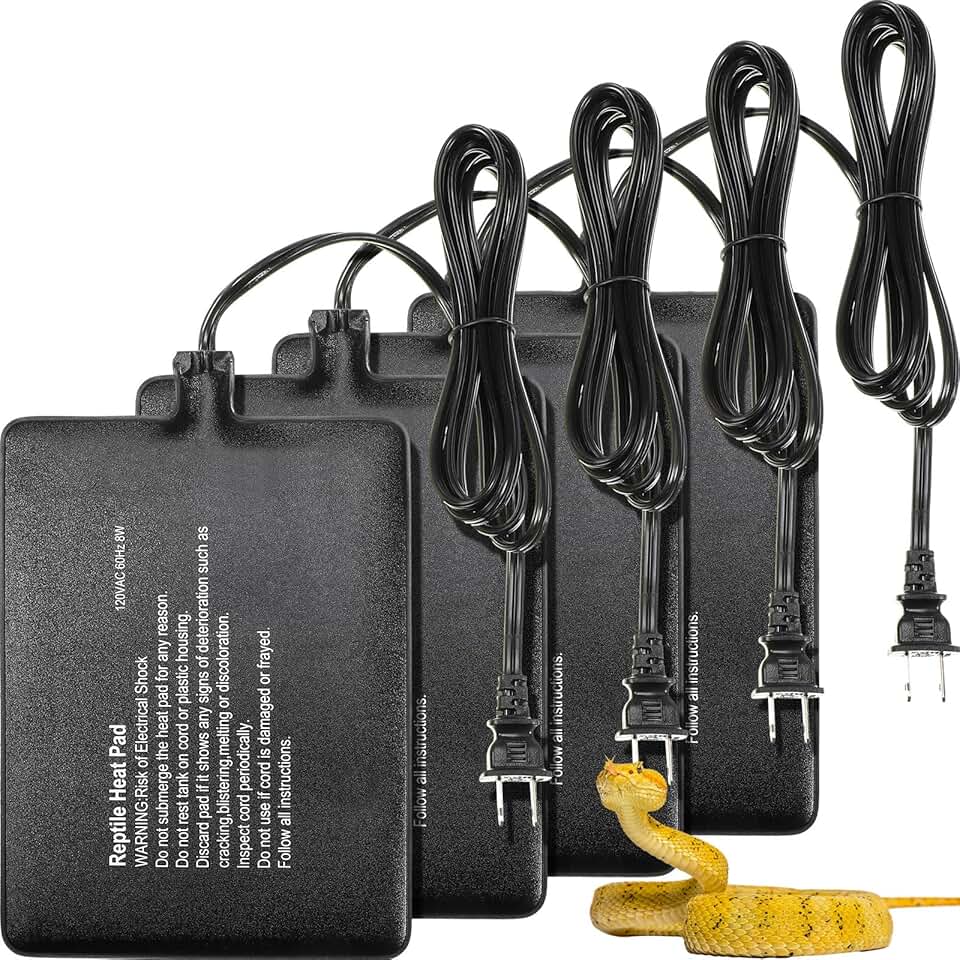 4-Pack 6x8 Inch Reptile Heating Pads for Tanks