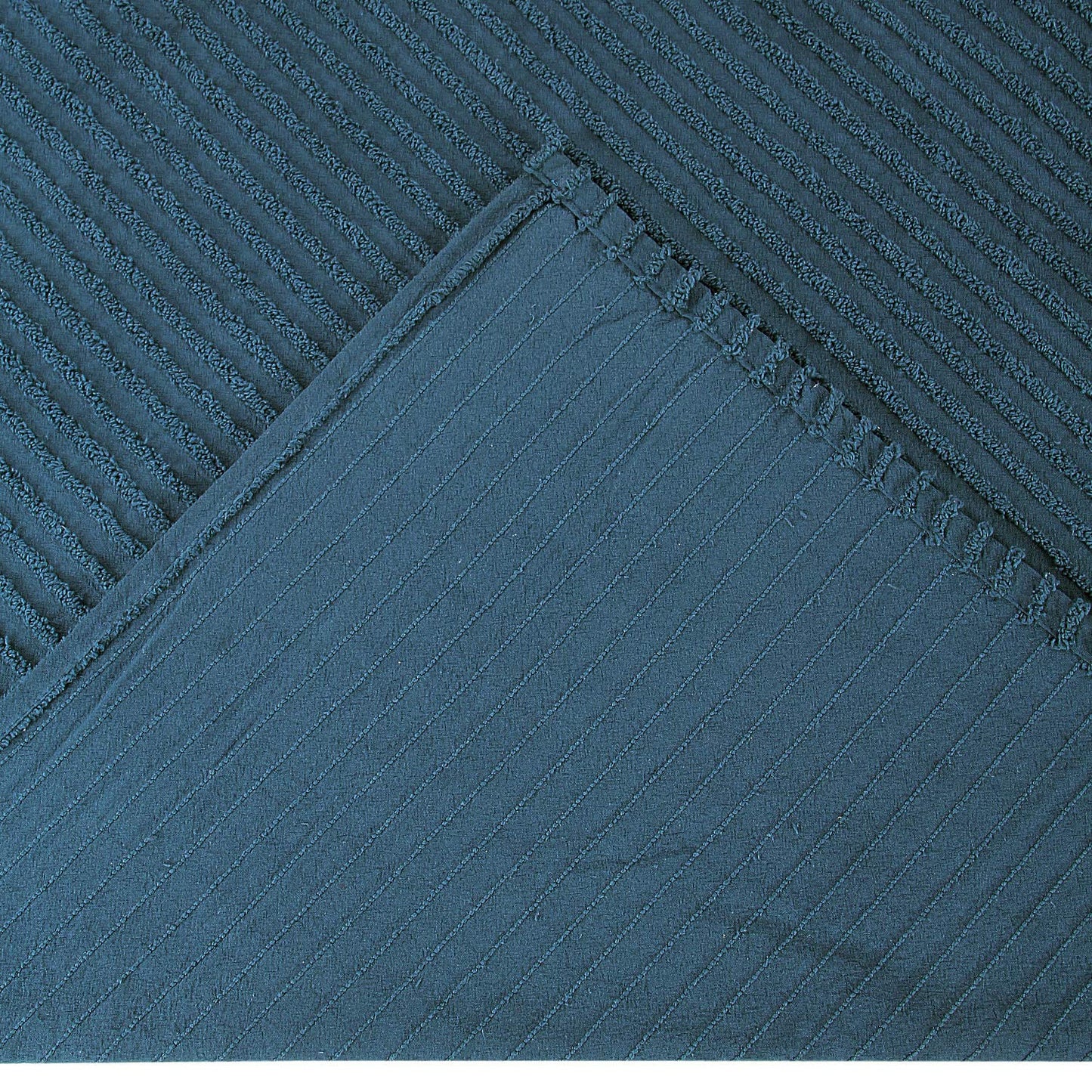 Jullian is Super Soft and Light Weight in Bold Stripes Design 100% Cotton Tufted Unique Luxurious Machine Washable Tumble Dry, Full/Double Bedspread, Teal
