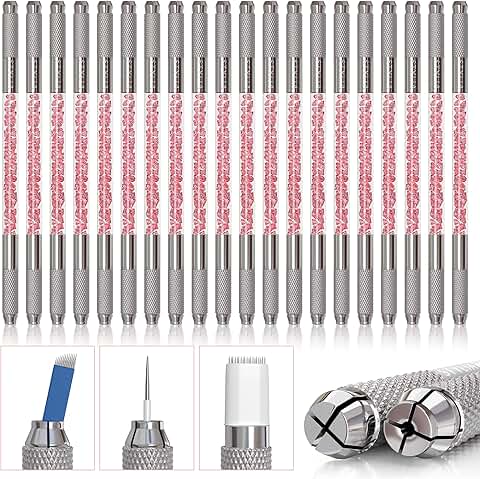 20-Piece Double Sided Microblading Pen Kit for Eyebrows