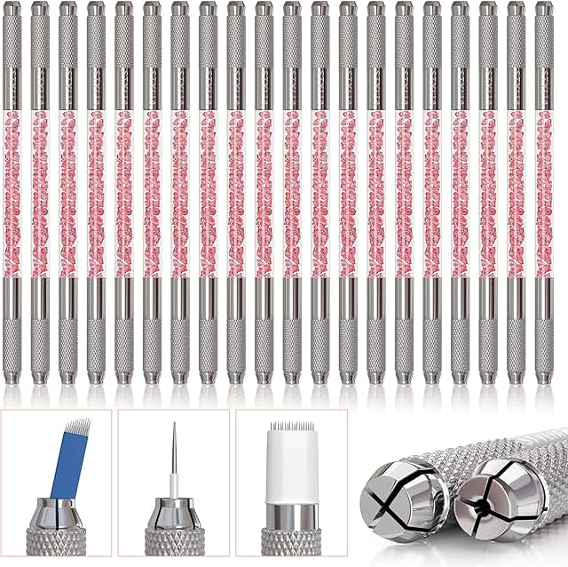20-Piece Double Sided Microblading Pen Kit for Eyebrows