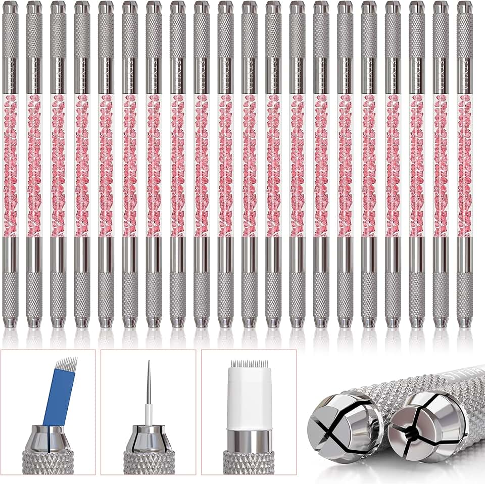 20-Piece Double Sided Microblading Pen Kit for Eyebrows