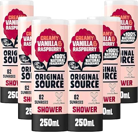 Vanilla and Raspberry Shower Gel, 6 Pack