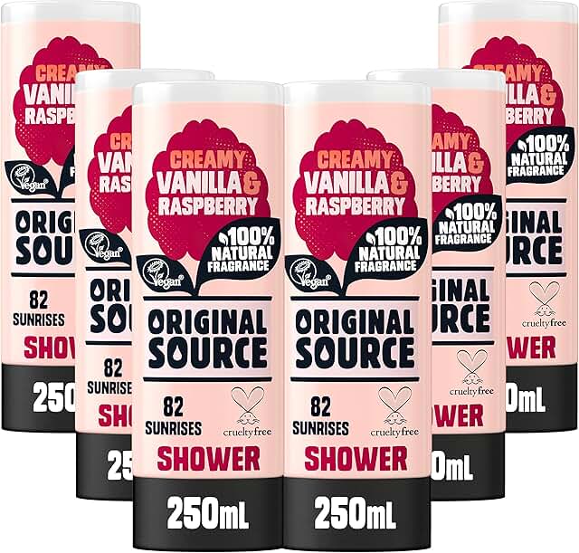 Vanilla and Raspberry Shower Gel, 6 Pack
