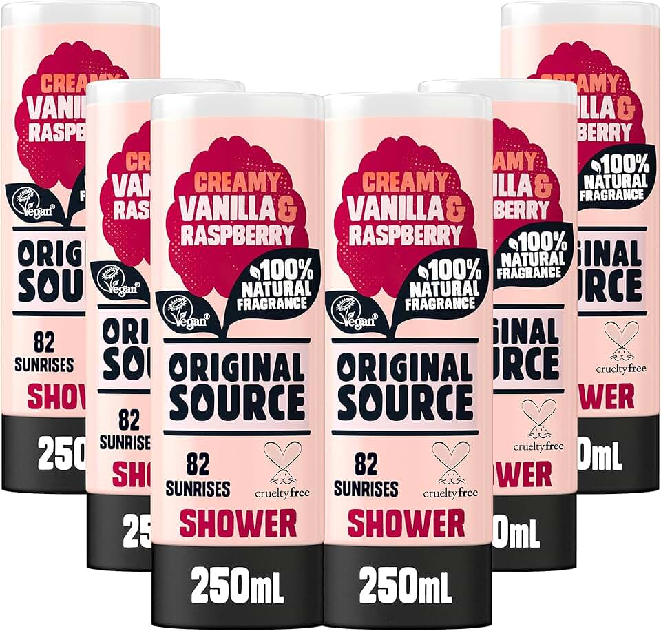 Vanilla and Raspberry Shower Gel, 6 Pack