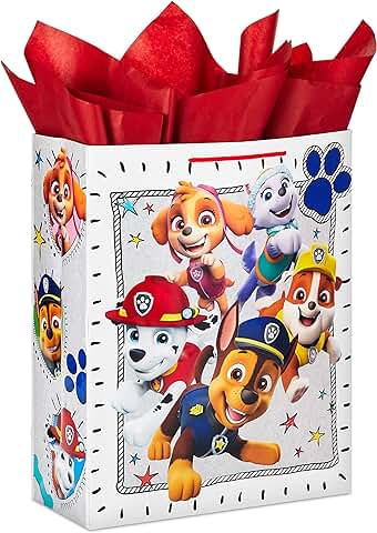 15-inch Large Paw Patrol Gift Bag with Tissue Paper