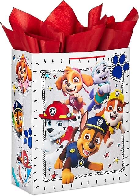 15-inch Large Paw Patrol Gift Bag with Tissue Paper