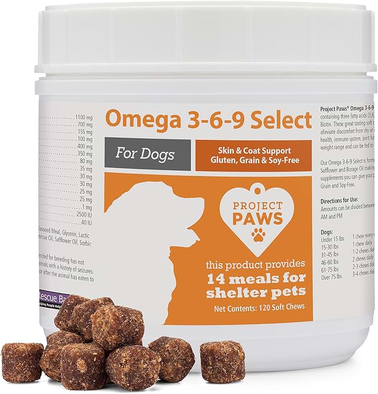 Omega 3-6-9 Fish Oil for Dogs, Skin and Coat Supplement