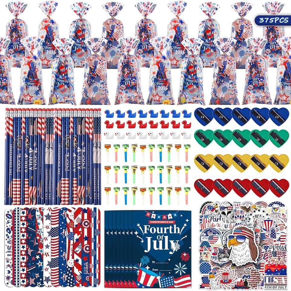 375-Piece Independence Day Stationery Set with Goodie Bags