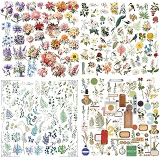 Vintage Junk Journal Plant Art Stickers Set