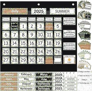 Classroom Calendar Pocket Chart for Seasons and Weather