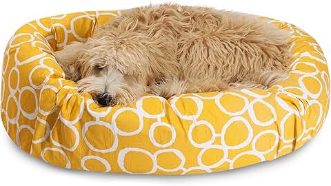 Yellow Sherpa Bagel Bed for Pets