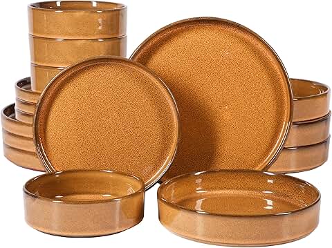 Santorini Mist Double Bowl Dinnerware Set for Four