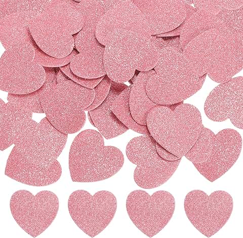 Pink Heart Foam Stickers, 100 Pieces