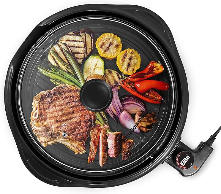 11-inch electric indoor nonstick grill with lid