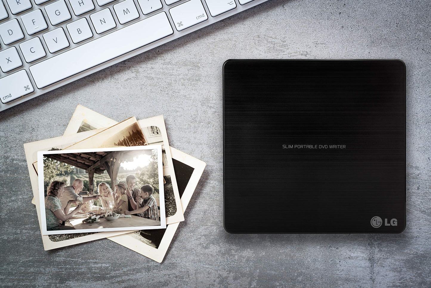 Electronics 8X USB 2.0 Super Multi Ultra Slim Portable DVD Rewriter External Drive with M-DISC Support for PC and Mac, Black (GP60NB50)